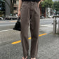 US cotton denim straight pants (brown) *JP