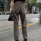 US cotton denim straight pants (brown) *JP