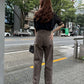 US cotton denim straight pants (brown) *JP