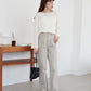 US cotton denim straight pants (light grey) *JP