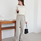 US cotton denim straight pants (light grey) *JP