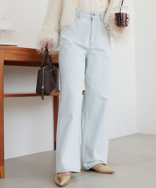 US cotton denim straight pants (light blue) *JP