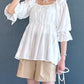 2way frilled collar top (white) *JP