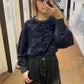 marble jacquard knit (charcoal x navy) *JP