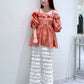 2way frilled collar top (coral pink) *JP