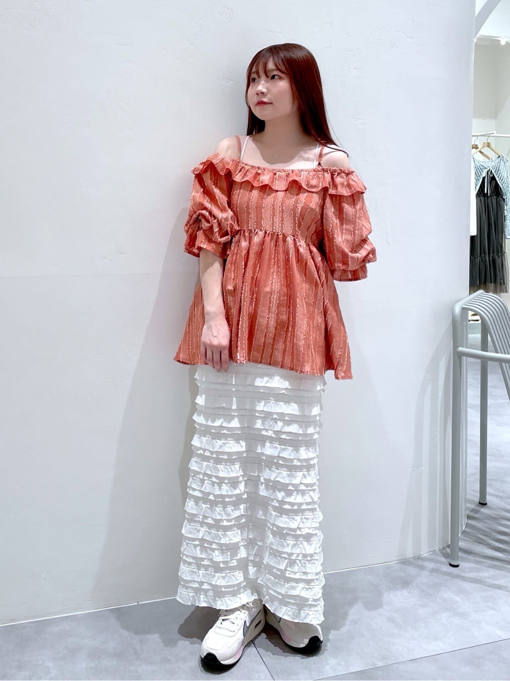 2way frilled collar top (coral pink) *JP