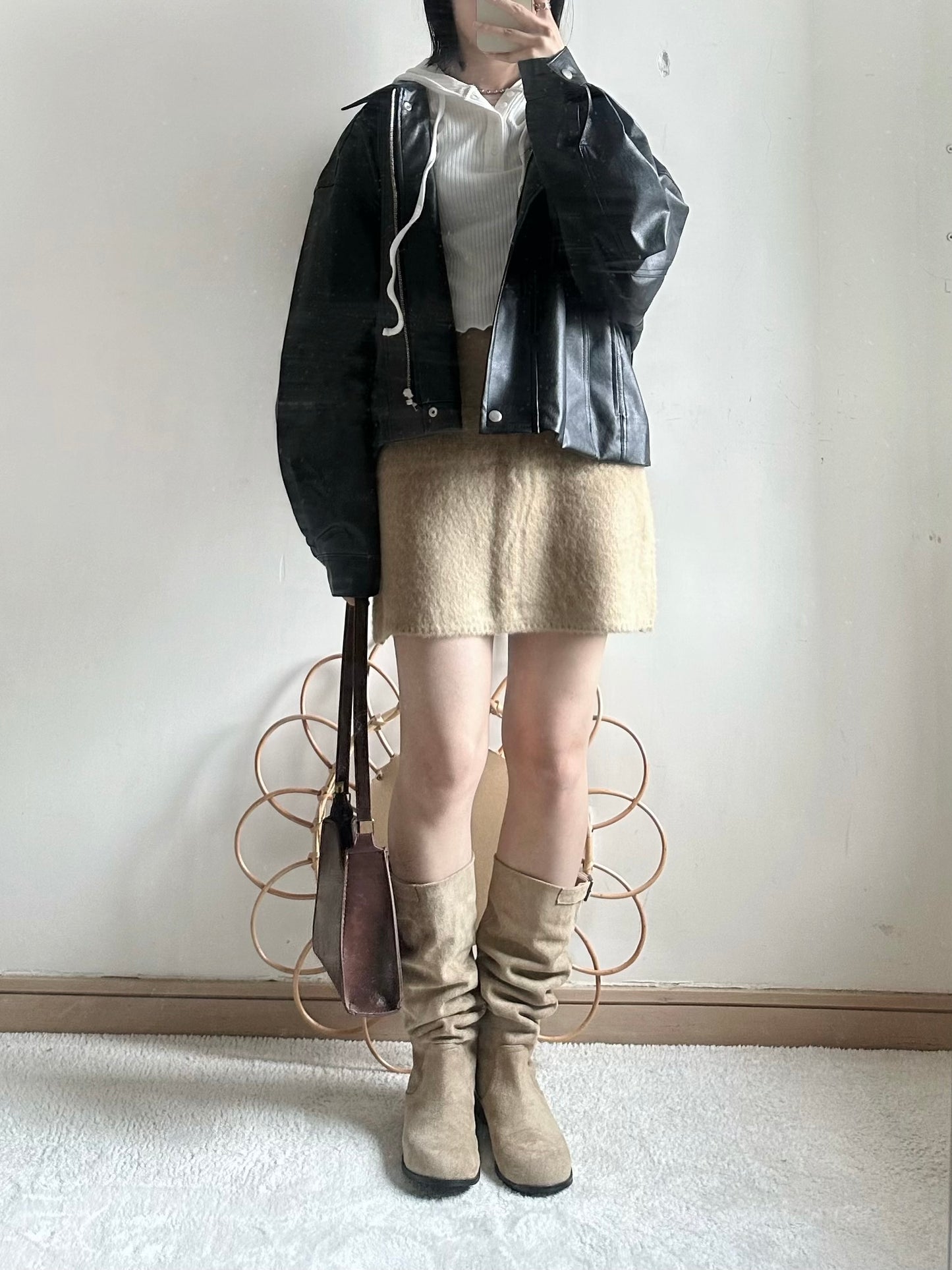 faux leather jacket