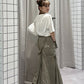 suspender maxi skirt (light khaki) *JP