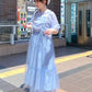 front draw sheer top (blue) *JP