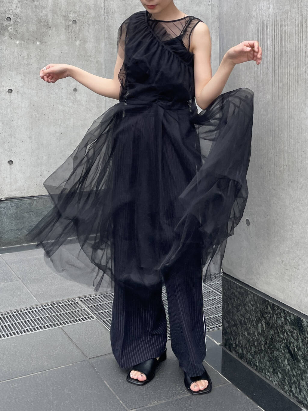 『高橋愛×KBF』frilled tulle dress (black) *JP