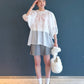 organdy volume blouse (white) *JP