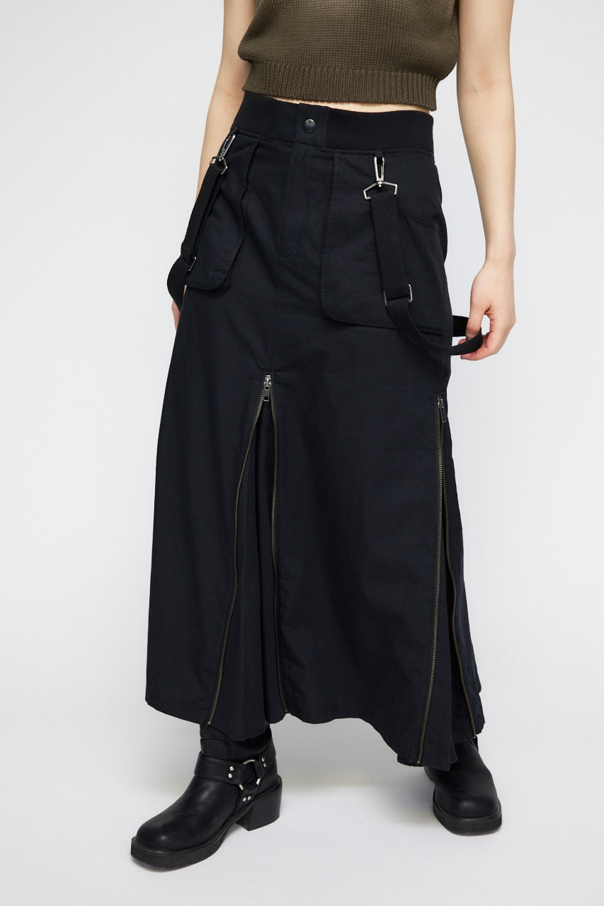 suspender maxi skirt (black) *JP