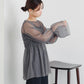 shirring tulle top (charcoal) *JP