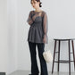 shirring tulle top (charcoal) *JP