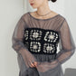 shirring tulle top (charcoal) *JP