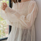 shirring tulle top (ivory) *JP