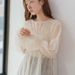 shirring tulle top (ivory) *JP