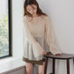 shirring tulle top (ivory) *JP