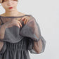 shirring tulle top (charcoal) *JP