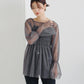 shirring tulle top (charcoal) *JP