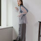 shirring tulle top (light grey) *JP