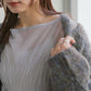 shirring tulle top (light grey) *JP