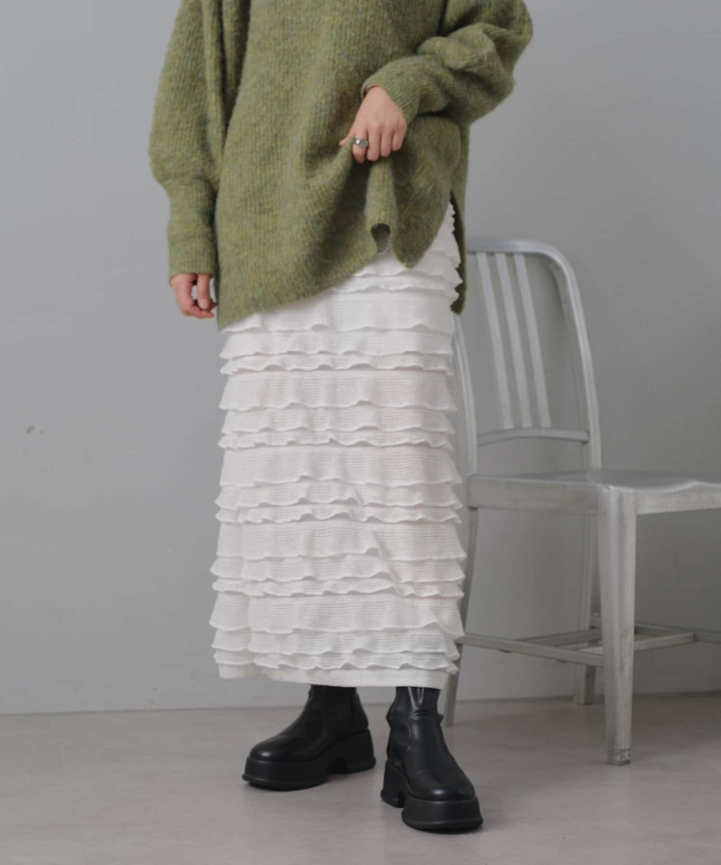 layer frill skirt (ivory) *JP