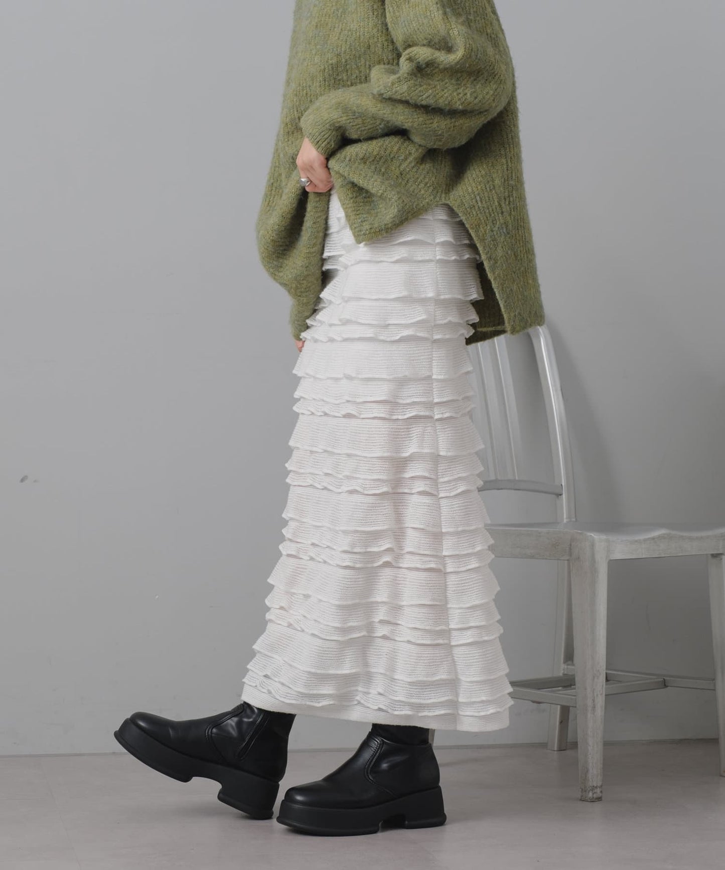 layer frill skirt (ivory) *JP