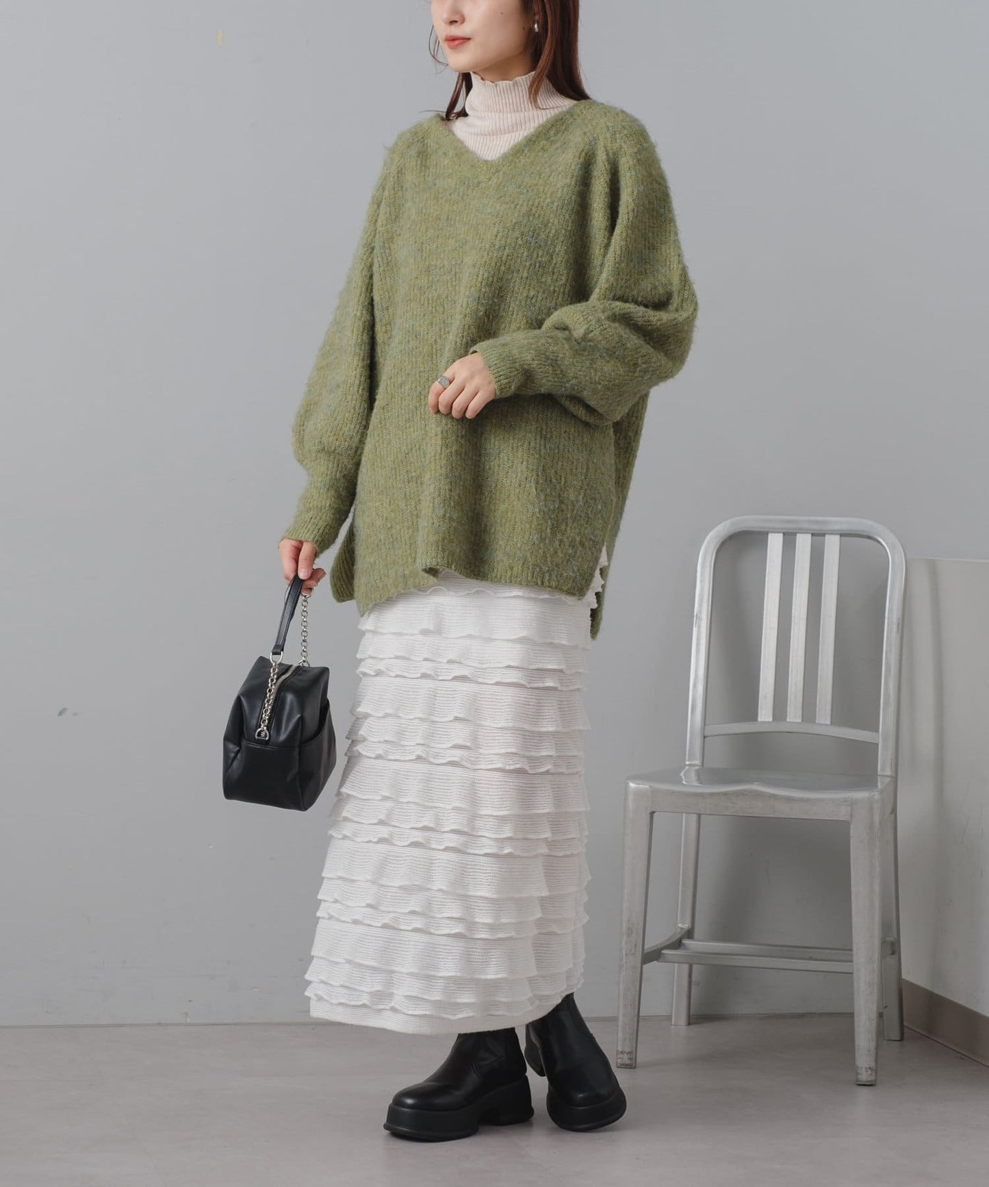 layer frill skirt (ivory) *JP