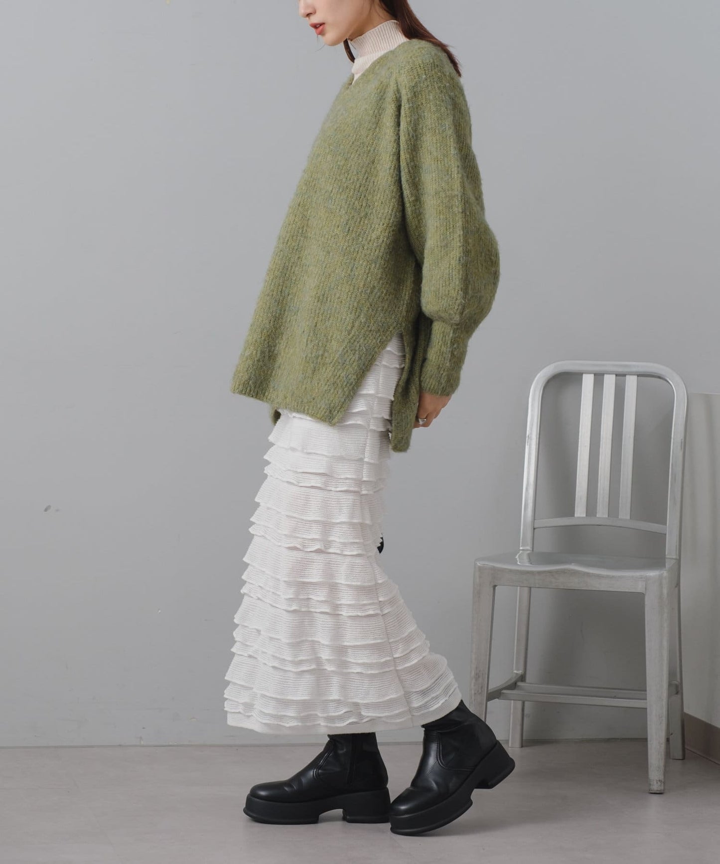 layer frill skirt (ivory) *JP