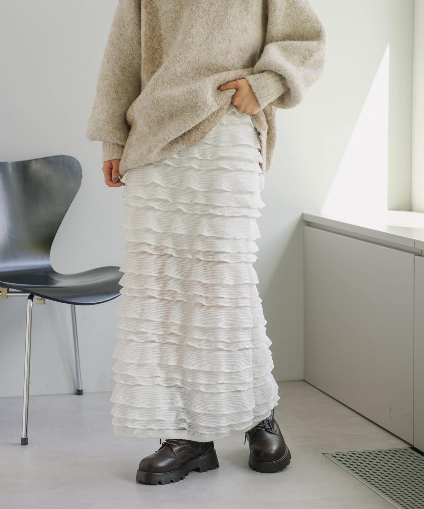 layer frill skirt (ivory) *JP