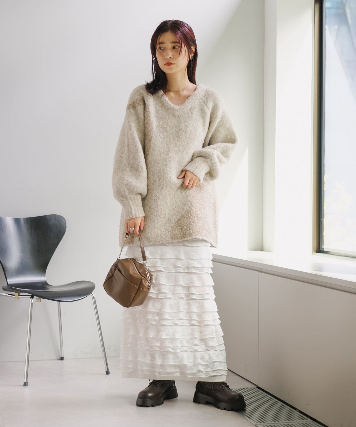 layer frill skirt (ivory) *JP