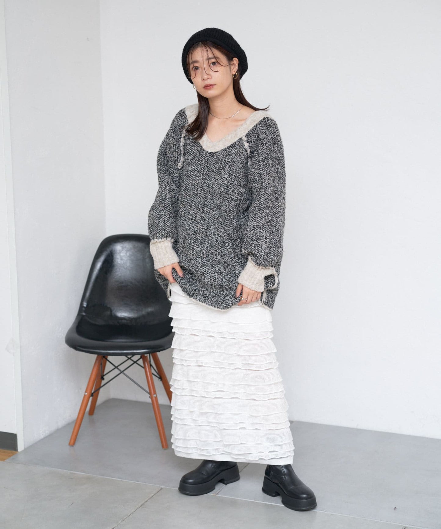 layer frill skirt (ivory) *JP