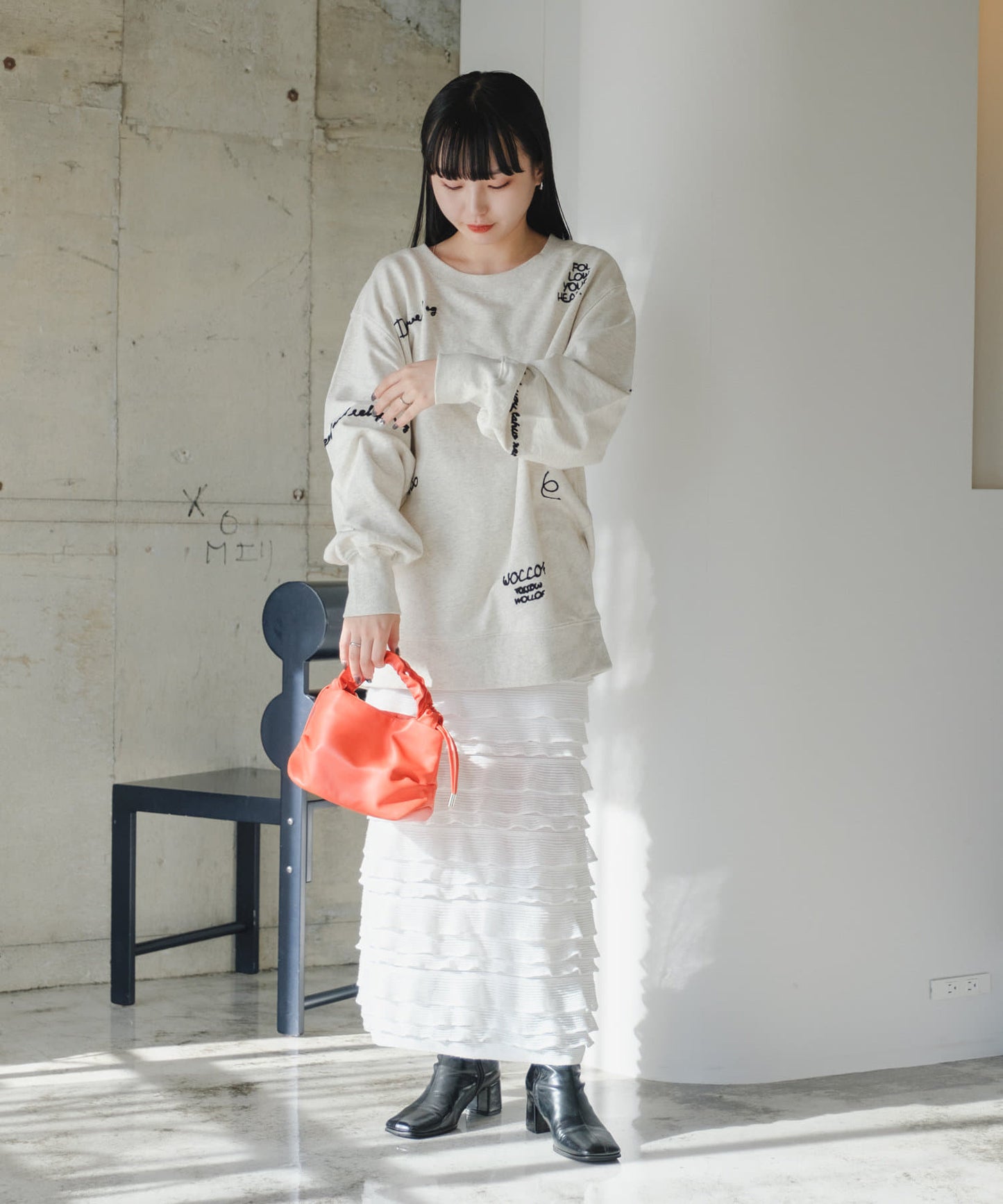 layer frill skirt (ivory) *JP