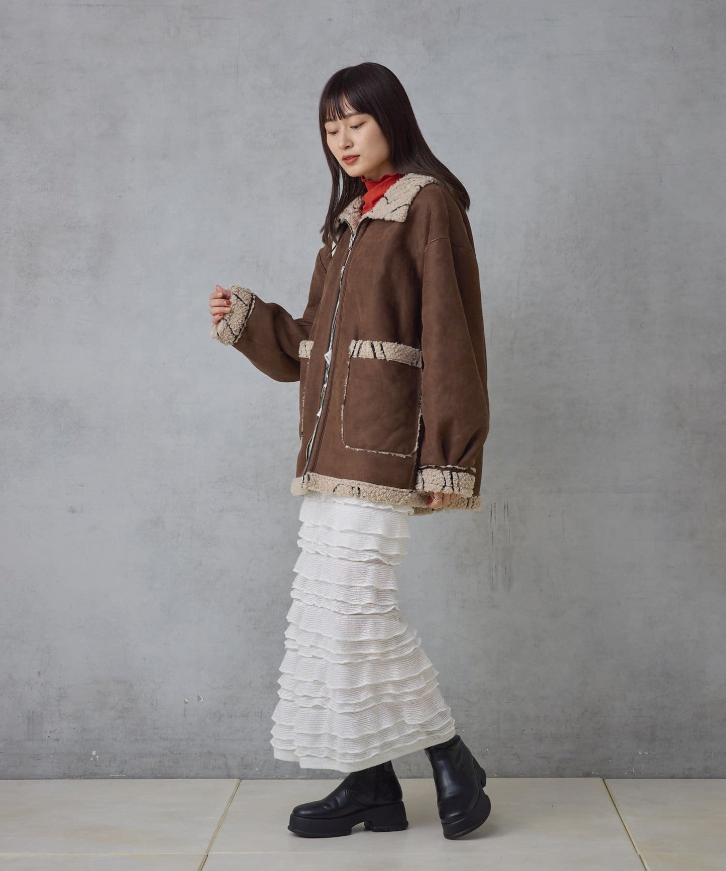 layer frill skirt (ivory) *JP