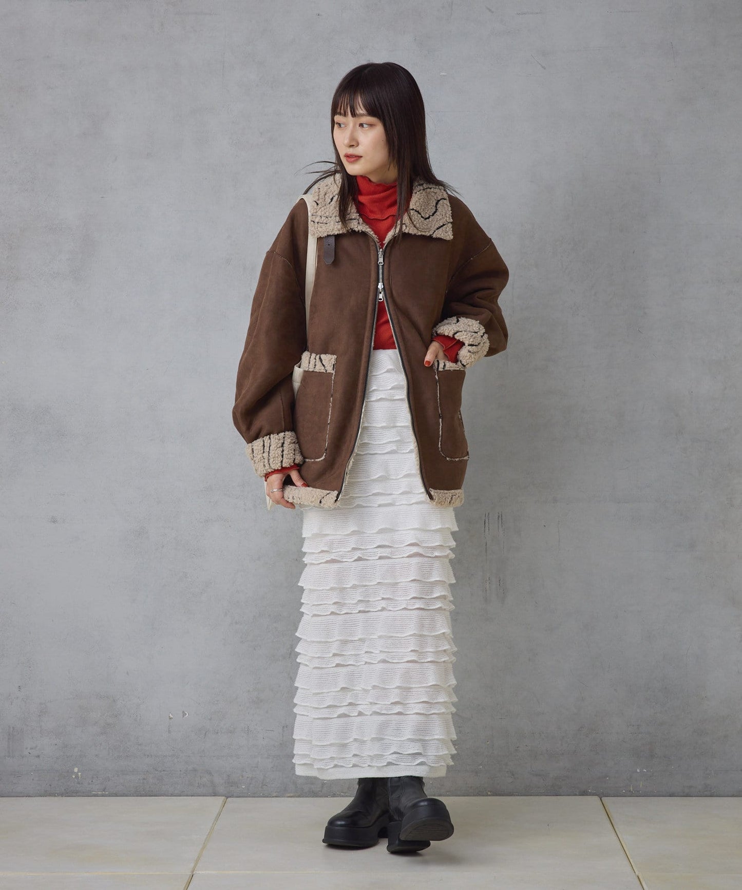 layer frill skirt (ivory) *JP