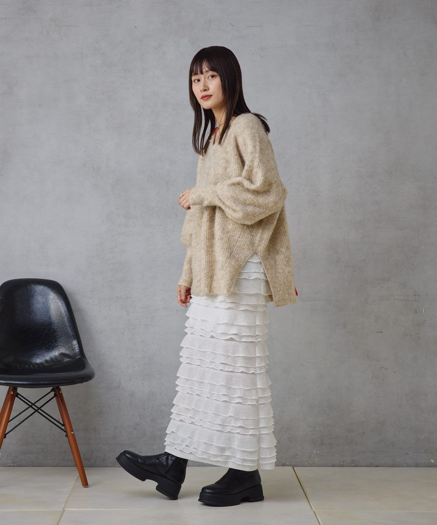 layer frill skirt (ivory) *JP