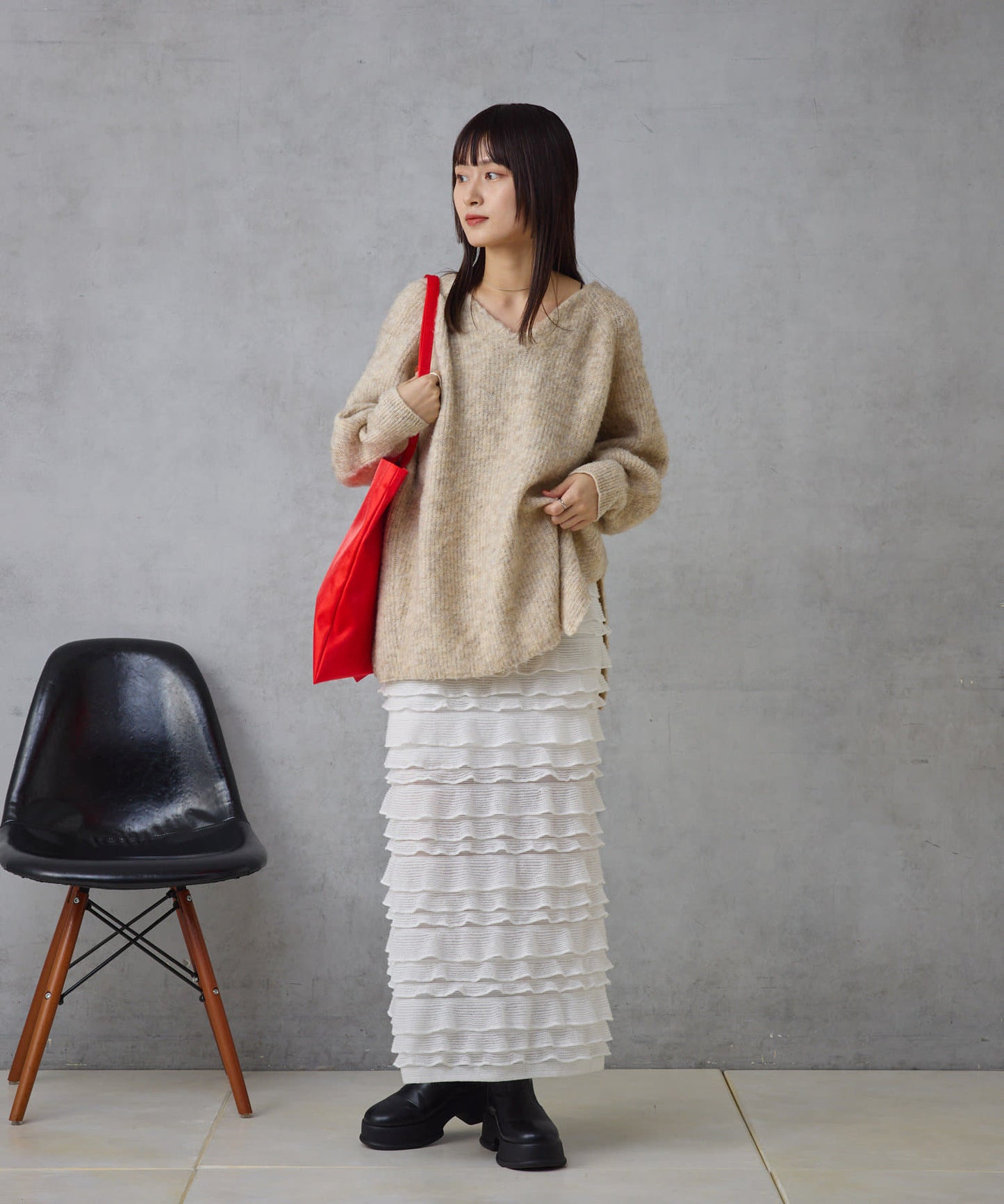 layer frill skirt (ivory) *JP