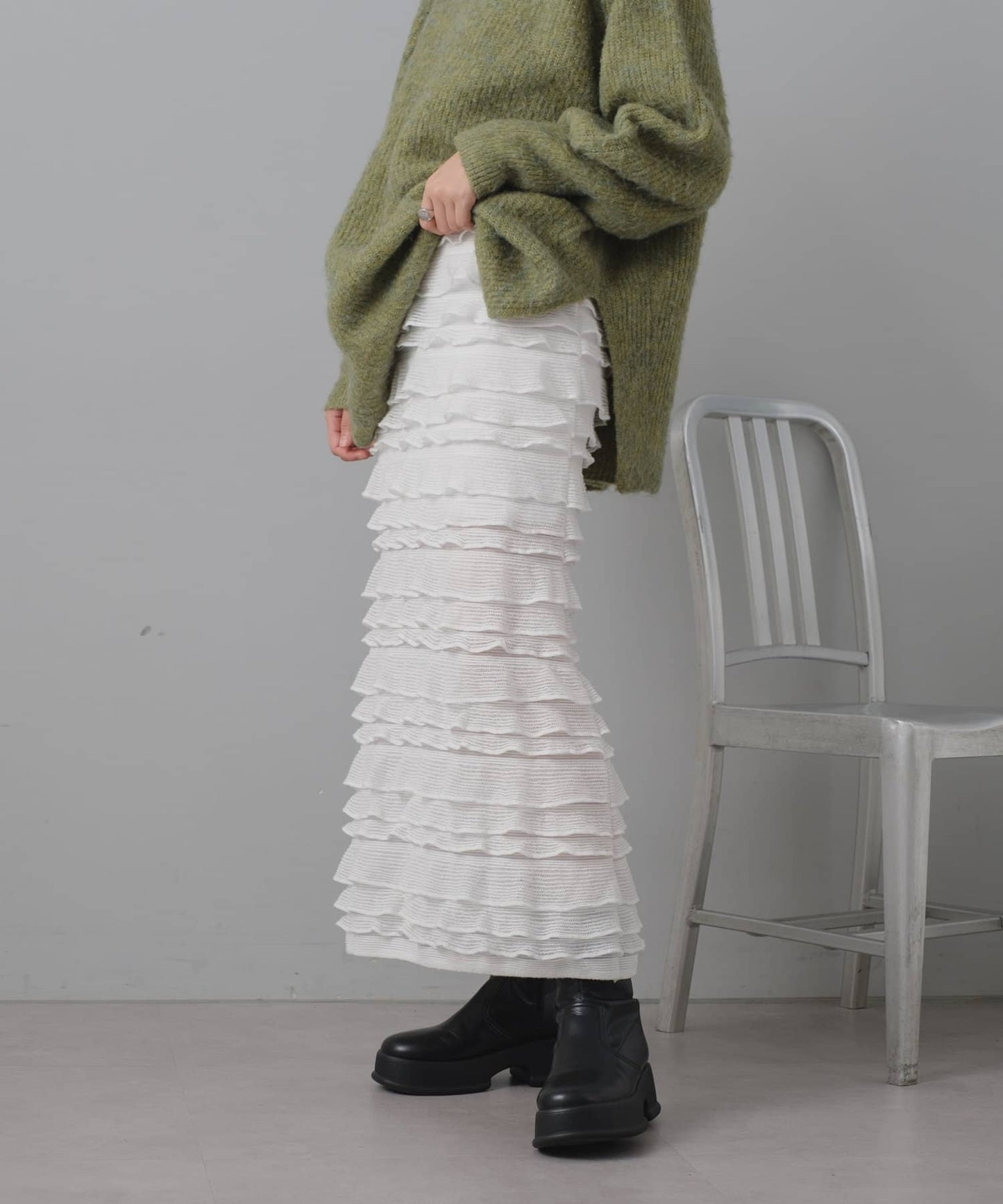 layer frill skirt (ivory) *JP