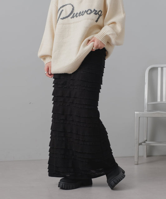 layer frill skirt (black) *JP