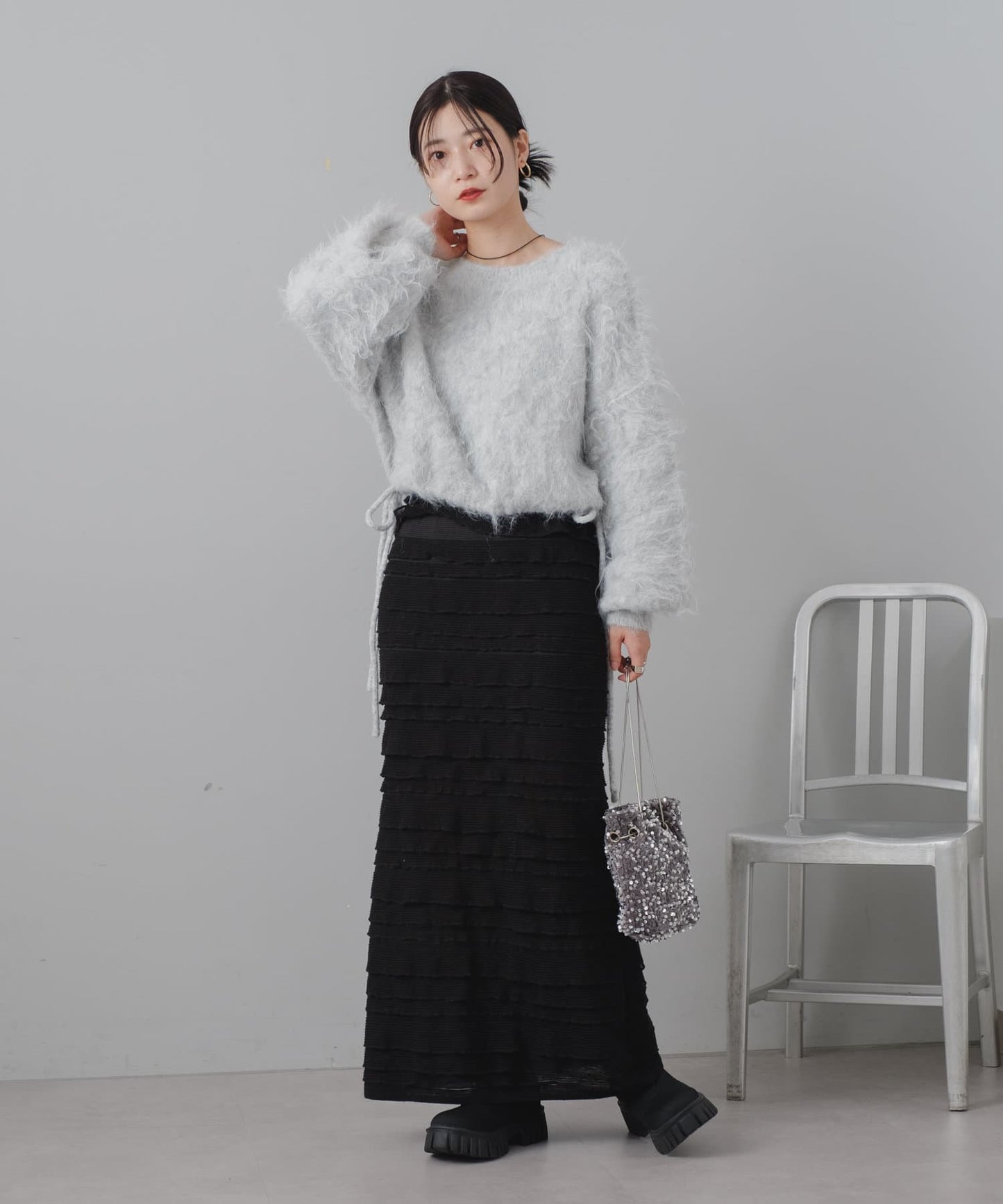 layer frill skirt (black) *JP