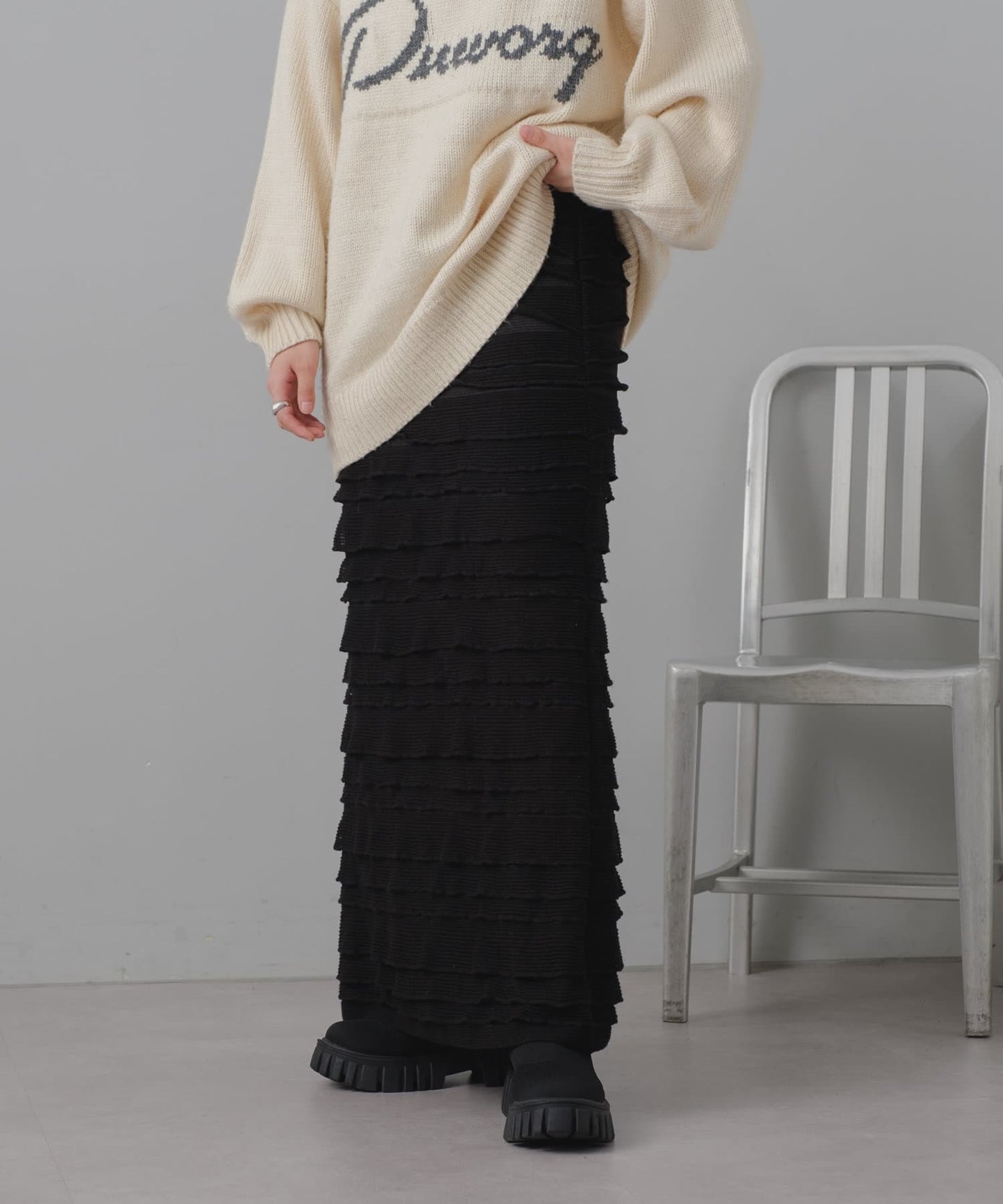 layer frill skirt (black) *JP