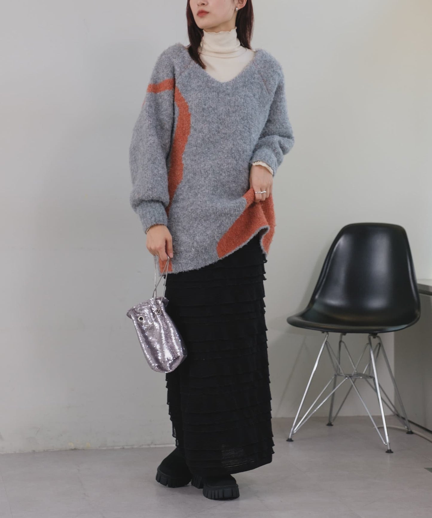 layer frill skirt (black) *JP