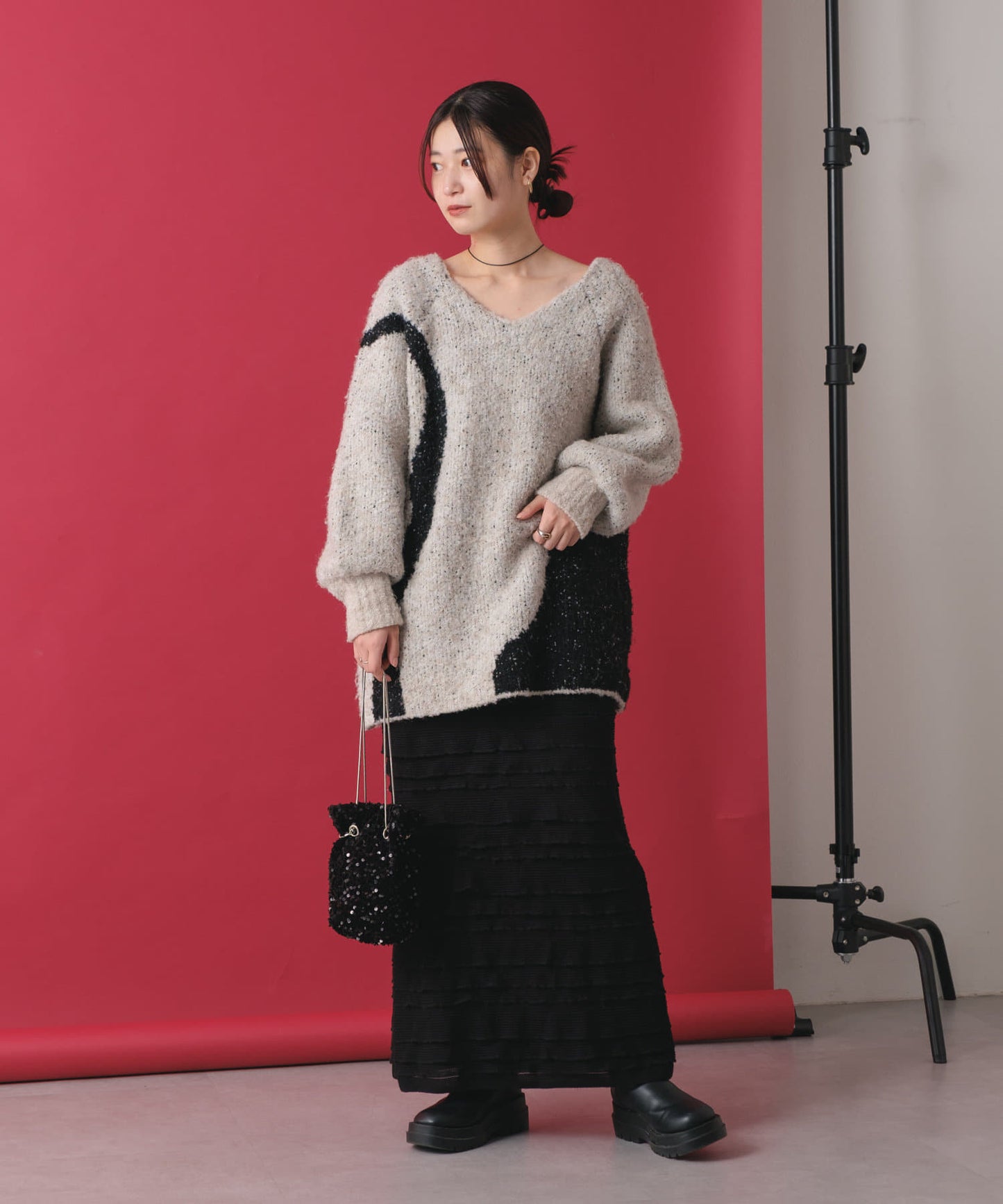 layer frill skirt (black) *JP