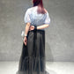 front draw sheer top (blue) *JP