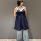 shirred mini dress (navy) *JP