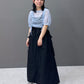 front draw sheer top (blue) *JP