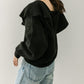 ruffle knit set (black) *JP