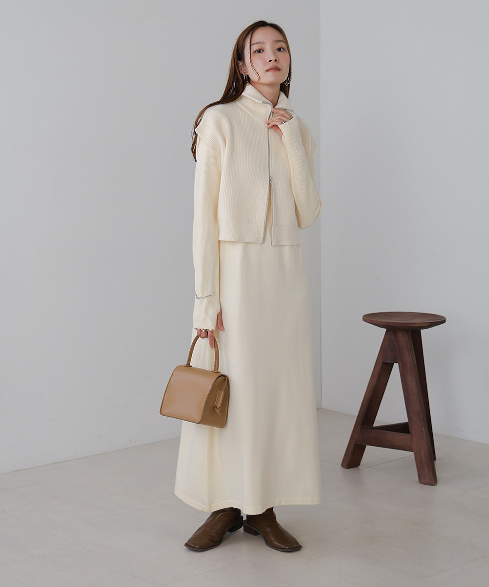 double zip knit set (ivory) *JP