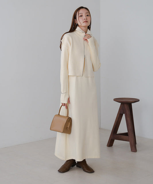 double zip knit set (ivory) *JP